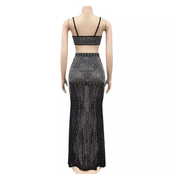 Women rhinestone 2 piece set - Picture 4 of 6